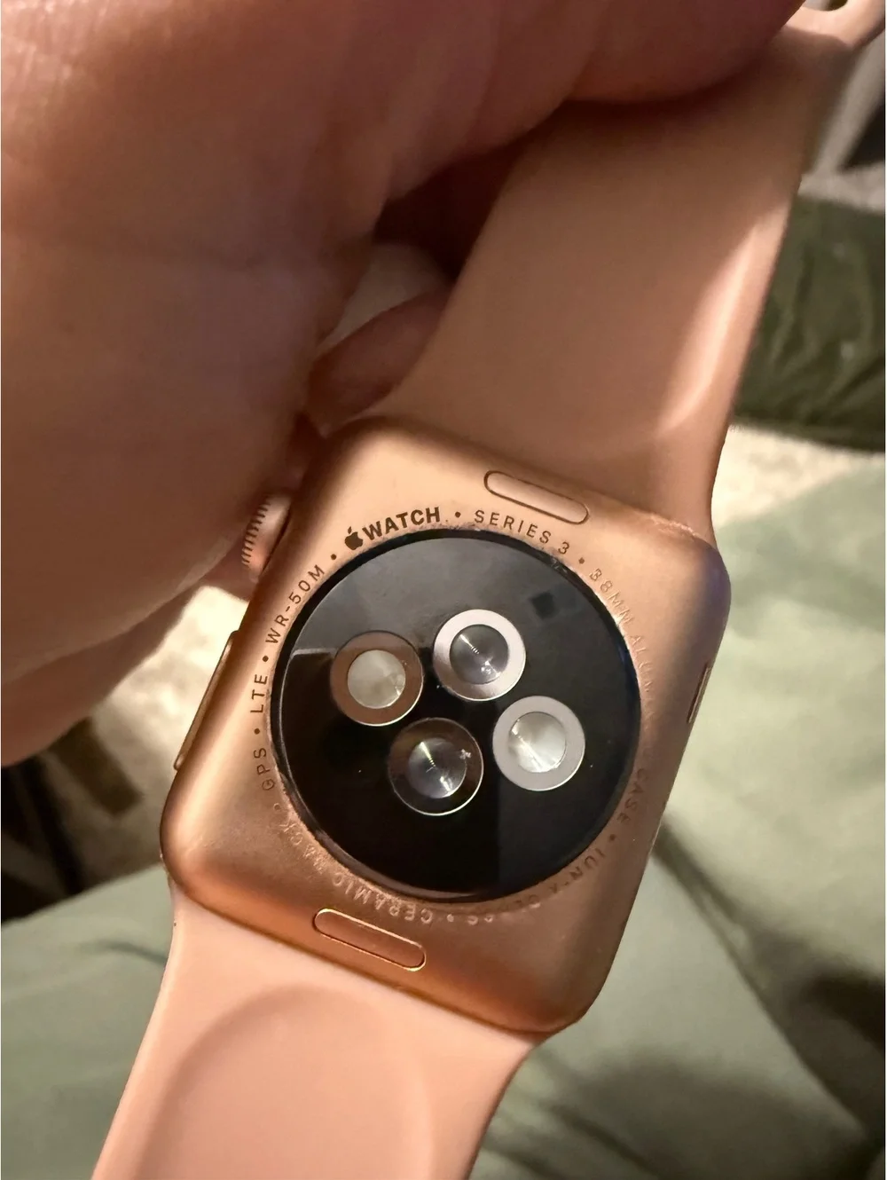 Apple Watch Series 3 Aluminum Case with Pink Glitter Sport Band